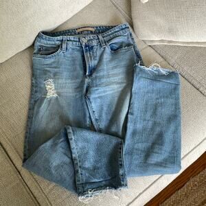 JOES JEANS The Niki Mid-Rise Boyfriend Distressed Light Blue Jeans Size 26